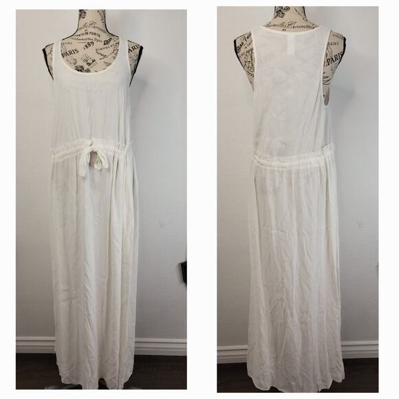 Zimmermann Slip Gathered Waist Maxi Tank Dress Size AU 0/US 4 White Minimalistic - Picture 1 of 10